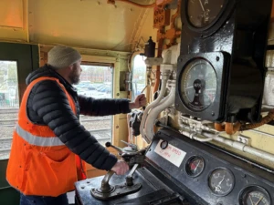 A man in a train