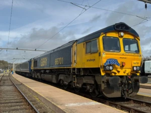 A train at the Alstom Midlands Traincare Centre