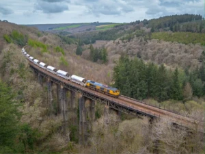 A train crossing a bridge