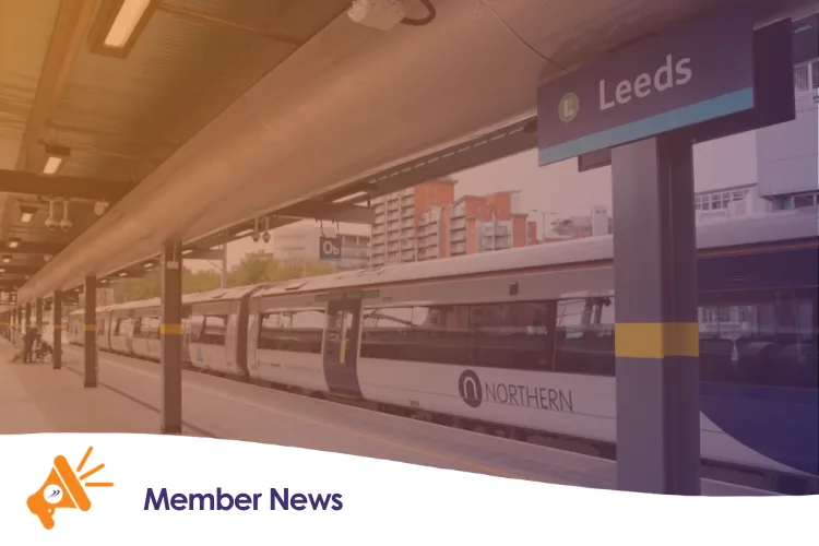 A northern train at Leeds train station