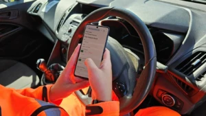 Someone using a phone