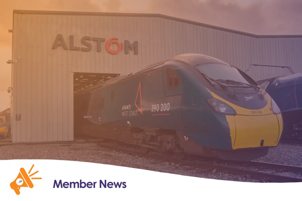 A train at an Alstom depot