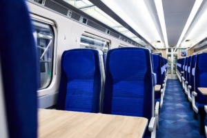Inside a train