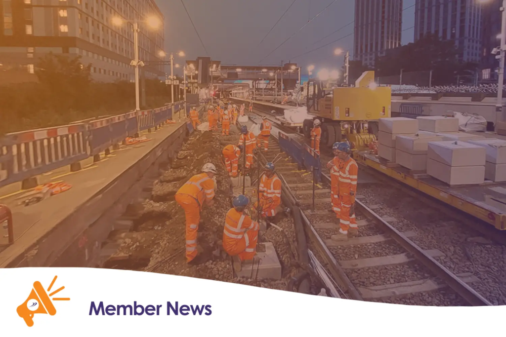 An image of works on a track